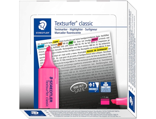 Rotulador Staedtler textsurfer classic 364 fluorescente rosa 364-23, imagen 2 mini