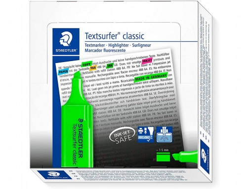 Rotulador Staedtler textsurfer classic 364 fluorescente verde 364-5, imagen 2 mini