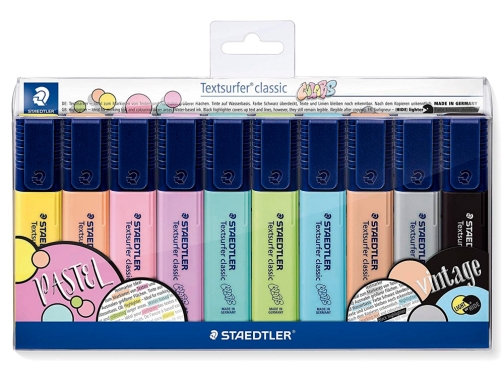 Rotulador textsurfer classic 364 pastel & vintage bolsa de 10 unidades colores Staedtler 364 CWP10 , surtidos, imagen 2 mini