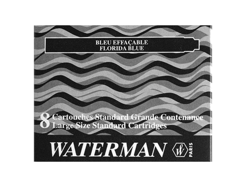 Tinta estilografica Waterman negra caja de 8 cartuchos standard largos S0110850 , negro, imagen 2 mini