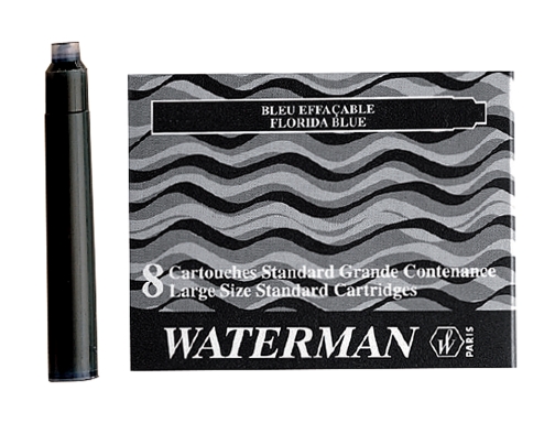 Tinta estilografica Waterman serenity blue caja de 8 cartuchos standard largos S0110860 , azul, imagen 2 mini