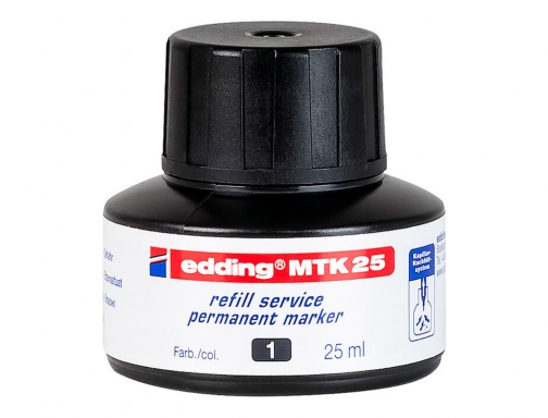Tinta rotulador Edding mtk25 con sistema capilar color negro bote 25 ml MTK-25-01, imagen 2 mini