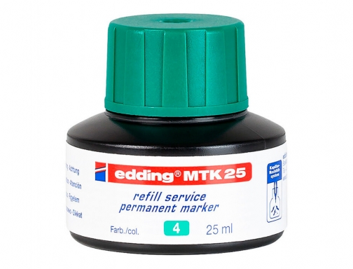 Tinta rotulador Edding mtk25 con sistema capilar color verde frasco de 25 MTK-25-04, imagen 2 mini
