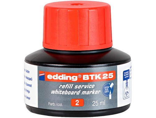 Tinta rotulador Edding pizarra blanca btk-25 color rojo bote 25 ml BTK25-02, imagen 2 mini