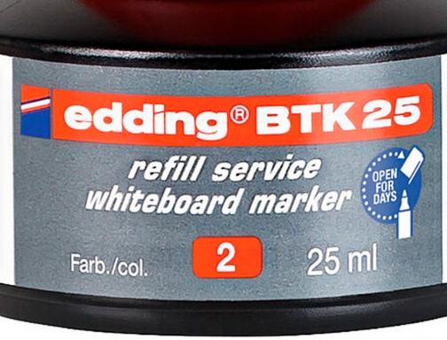 Tinta rotulador Edding pizarra blanca btk-25 color rojo bote 25 ml BTK25-02, imagen 3 mini