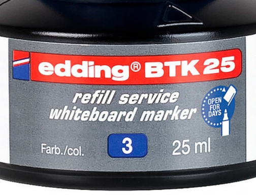 Tinta rotulador Edding pizarra blanca btk-25 color azul bote 25 ml BTK25-03, imagen 3 mini