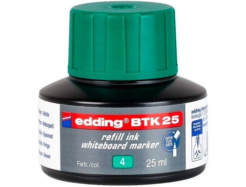 Tinta rotulador Edding pizarra blanca btk-25 color verde bote 25 ml BTK25-04, imagen 2 mini