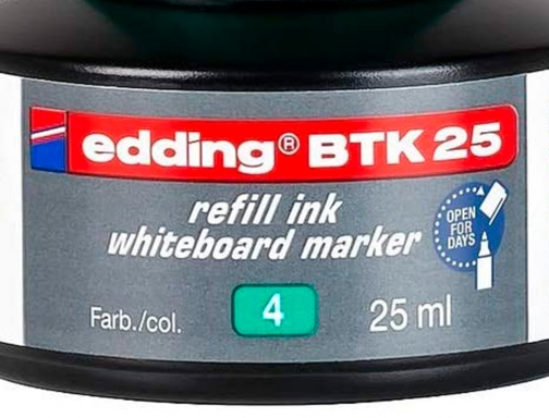 Tinta rotulador Edding pizarra blanca btk-25 color verde bote 25 ml BTK25-04, imagen 3 mini