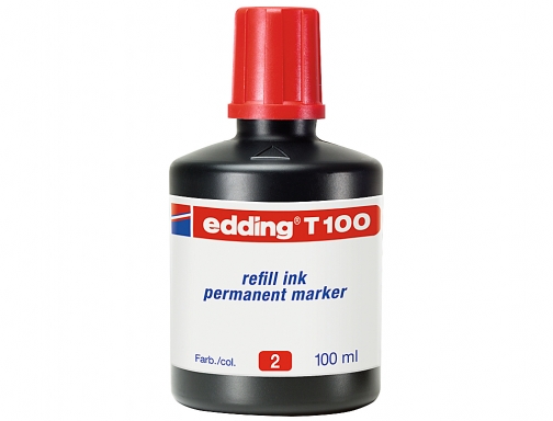 Tinta rotulador Edding t-100 rojo bote 100 ml T100-02, imagen 2 mini
