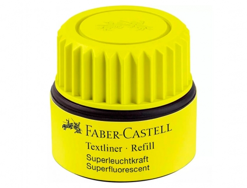 Tinta rotulador faber-castell textliner fluorescente 1549 con sistema capilar color amarillo bote Faber-Castell 154907 , amarillo fluor, imagen 2 mini