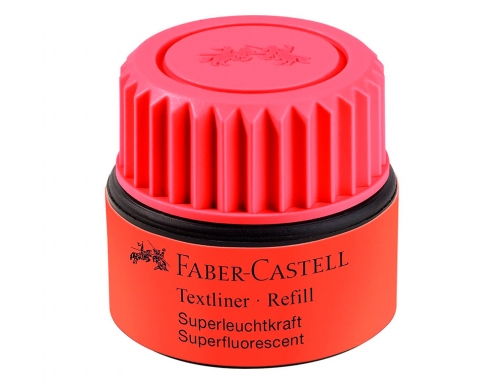 Tinta rotulador faber-castell textliner fluorescente 1549 con sistema capilar color rojo bote Faber-Castell 154921 , rojo fluor, imagen 3 mini