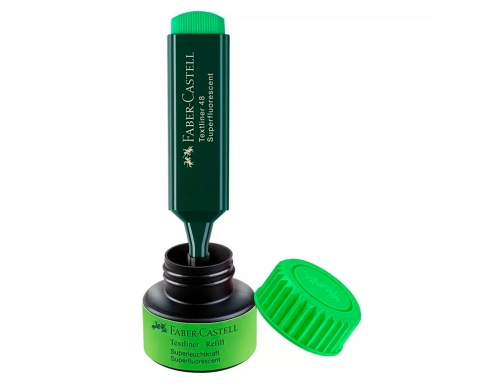 Tinta rotulador Faber-Castell textliner fluorescente 1549 con sistema capilar color verde 154963 , verde fluor, imagen 3 mini