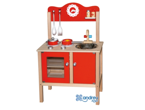 Juego Andreutoys cocina madera con accesorio s 53,5x29,5x83 cm 16314, imagen 2 mini