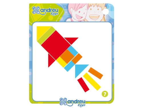 Juego Andreutoys formas geometricas colores 42 piezas + 24 plantillas 28,6x28,6x3,8 cm 16338, imagen 2 mini