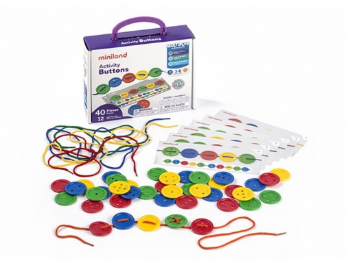 Juego Miniland actividades botones 40 piezas + 5 cordones 31791, imagen 2 mini