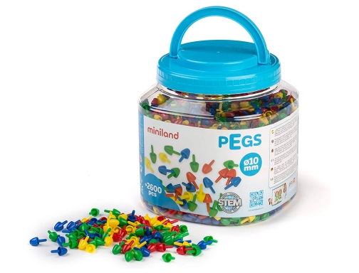 Juego Miniland pegs bote de 2600 piezas de 10 mm 31810, imagen 2 mini