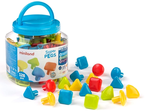 Juego Miniland super pegs 128 piezas 95022, imagen 2 mini