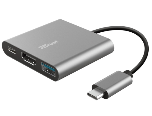 Adaptador Trust dalyx 3 en 1 multipuerto usb-c usb-a usb-c hdmi 2.0 23772, imagen 2 mini