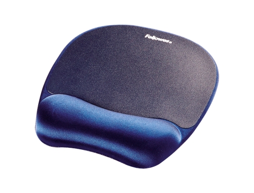 Alfombrilla para raton Fellowes con reposamuecas de espuma memory foam azul 230x196x20 9172801, imagen 2 mini