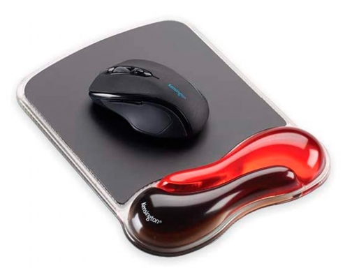 Alfombrilla para raton Kensington duo gel con reposamuecas color negro rojo 240x182x25 62402, imagen 2 mini