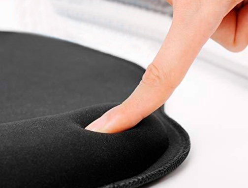 Alfombrilla para raton Q-connect con reposamuecas ergonomica de gel color negro 225x240x20 KF17230, imagen 4 mini