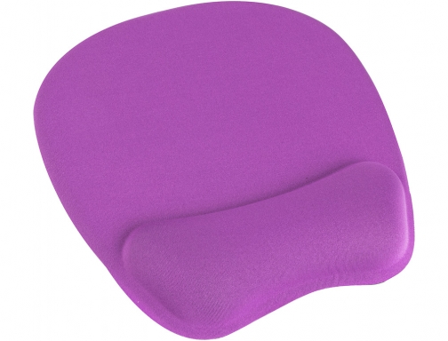 Alfombrilla para raton Q-connect con reposamuñecas ergonomico de gel color violeta 225xx240x20 KF17233, imagen 3 mini