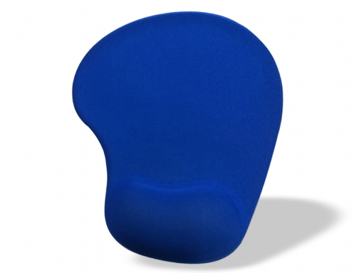 Alfombrilla para raton Q-connect reposamuecas de gel color azul 190x230x20 mm KF17224, imagen 3 mini