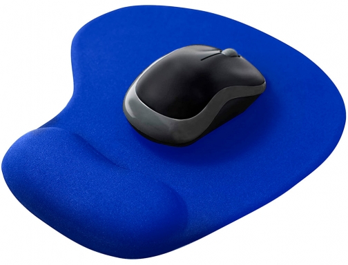 Alfombrilla para raton Q-connect reposamuecas de gel color azul 190x230x20 mm KF17224, imagen 4 mini