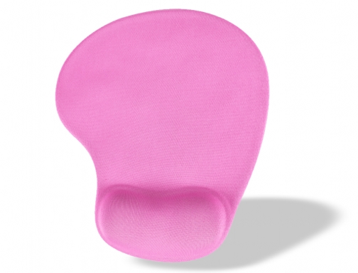 Alfombrilla para raton Q-connect reposamuecas de gel color rosa 190x230x20 mm KF17225, imagen 3 mini