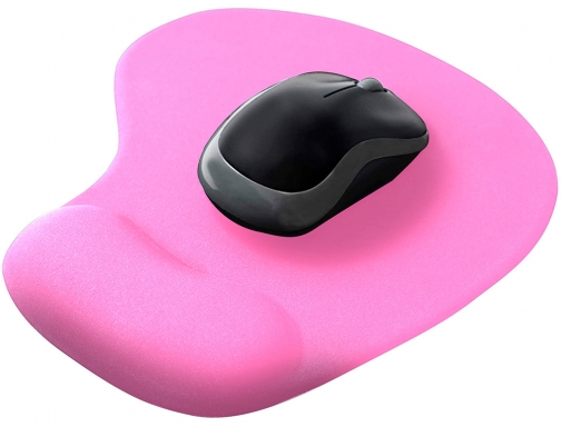 Alfombrilla para raton Q-connect reposamuecas de gel color rosa 190x230x20 mm KF17225, imagen 4 mini