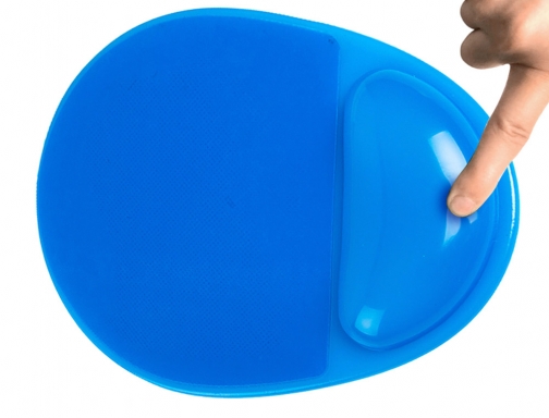 Alfombrilla para raton Q-connect reposamuñecas de gel pvc color azul 210x245x20 mm KF17227, imagen 4 mini