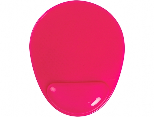 Alfombrilla para raton Q-connect reposamuñecas de gel pvc color rosa 210x245x20 mm KF17229, imagen 2 mini