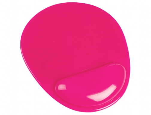 Alfombrilla para raton Q-connect reposamuñecas de gel pvc color rosa 210x245x20 mm KF17229, imagen 3 mini