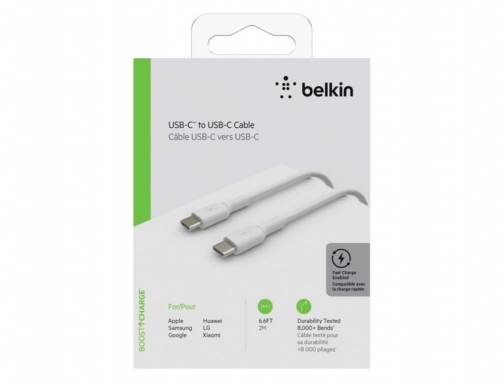 Cable Belkin CAB003BT2MWH cable usb-c a usb-c boost charge longitud 2 m, imagen 3 mini