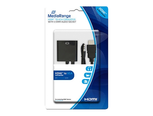 Cable hdmi a vga jack 3.5 mm Mediarange negro MRCS167, imagen 2 mini