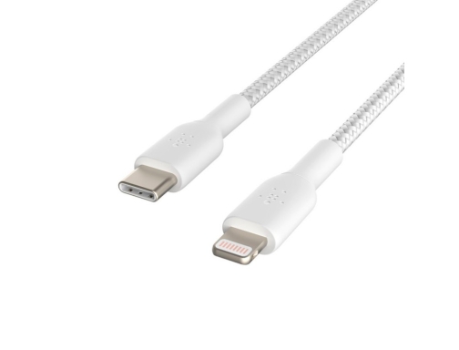 Cable trenzado Belkin CAA004BT1MWH usb-c a lightning boost charge largo 1 m, imagen 3 mini