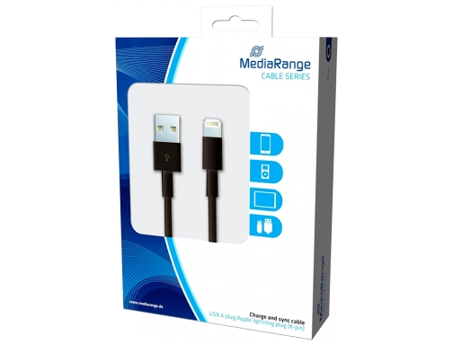 Cable usb 2.0 a apple lightning Mediarange usb 2.0 longitud de cable MRCS137, imagen 2 mini