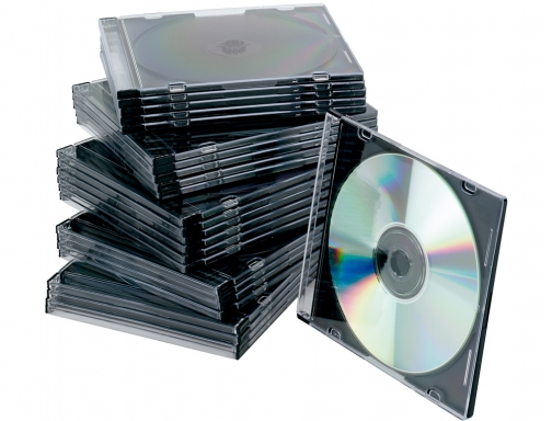 Caja de cd Q-connect slim -con interior negro -pack de 25 unidades KF02210, imagen 2 mini