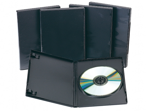 Caja dvd Q-connect -con interior negro -pack de 5 unidades KF02211, imagen 2 mini