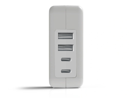 Cargador de pared Groovy 2 usb + 2 usb-c 4.8a color blanco GR-SCH-2+2X4.8A-C01, imagen 3 mini