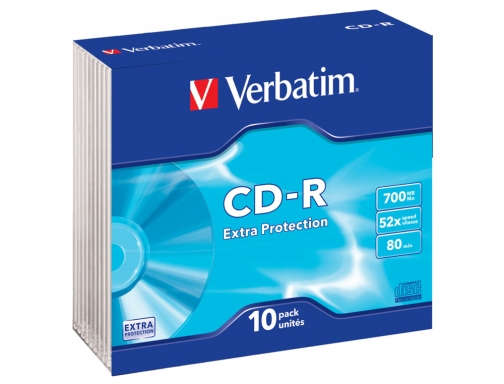 Cd-rom Verbatim extra proteccion capacidad 700mb velocidad 52x 80 min pack de 43415, imagen 2 mini