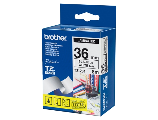 Cinta Brother TZE261 blanco-negro 36mm longitud 8 mt, imagen 2 mini