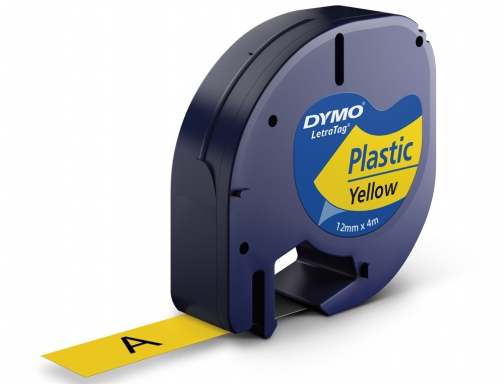 Cinta Dymo 12mmx4mt -negro amarillo para maquina letratag S0721620, imagen 2 mini