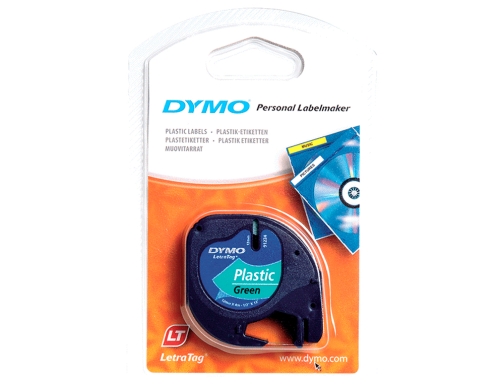 Cinta Dymo 12mmx4mt -negro verde acido para maquina letratag S0721640, imagen 2 mini