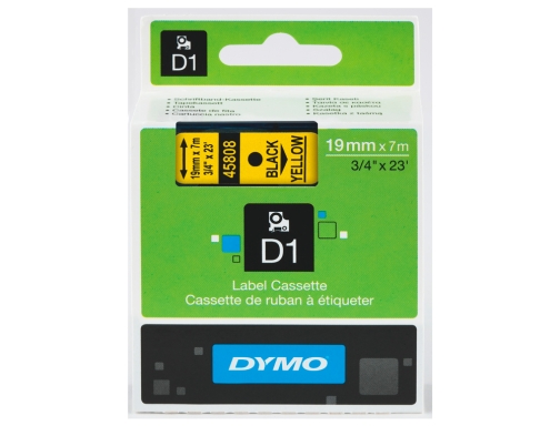 Cinta Dymo negro amarillo 9mm x 7 mt d1 S0720730, imagen 2 mini