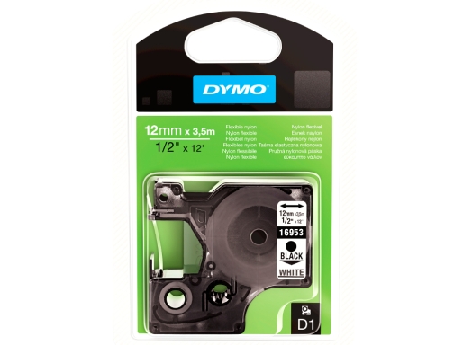 Cinta Dymo negro blanco 12mm x3,5 mt d1 nylon S0718040, imagen 2 mini