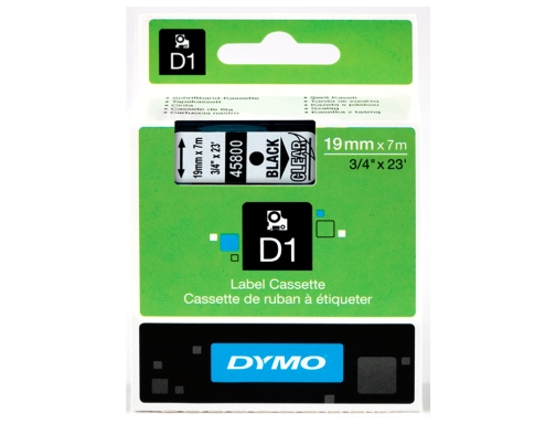 Cinta Dymo negro transparente 19mm x 7 mt d1 S0720820, imagen 2 mini