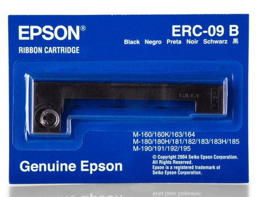 Cinta impresora Epson ERC-09b negra m-160 163 164 180 180h 181 182 C43S015354, imagen 2 mini
