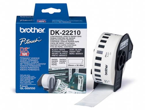 Cinta de papel continuo Brother DK-22210 para impresoras ql -29mmx30,48mts-, imagen 2 mini