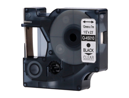 Cinta Q-connect negro-transparente 12mm x 7mt dymo KF18839, imagen 4 mini